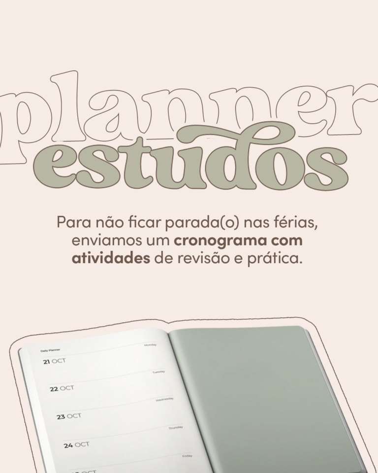 Planner de estudos para férias